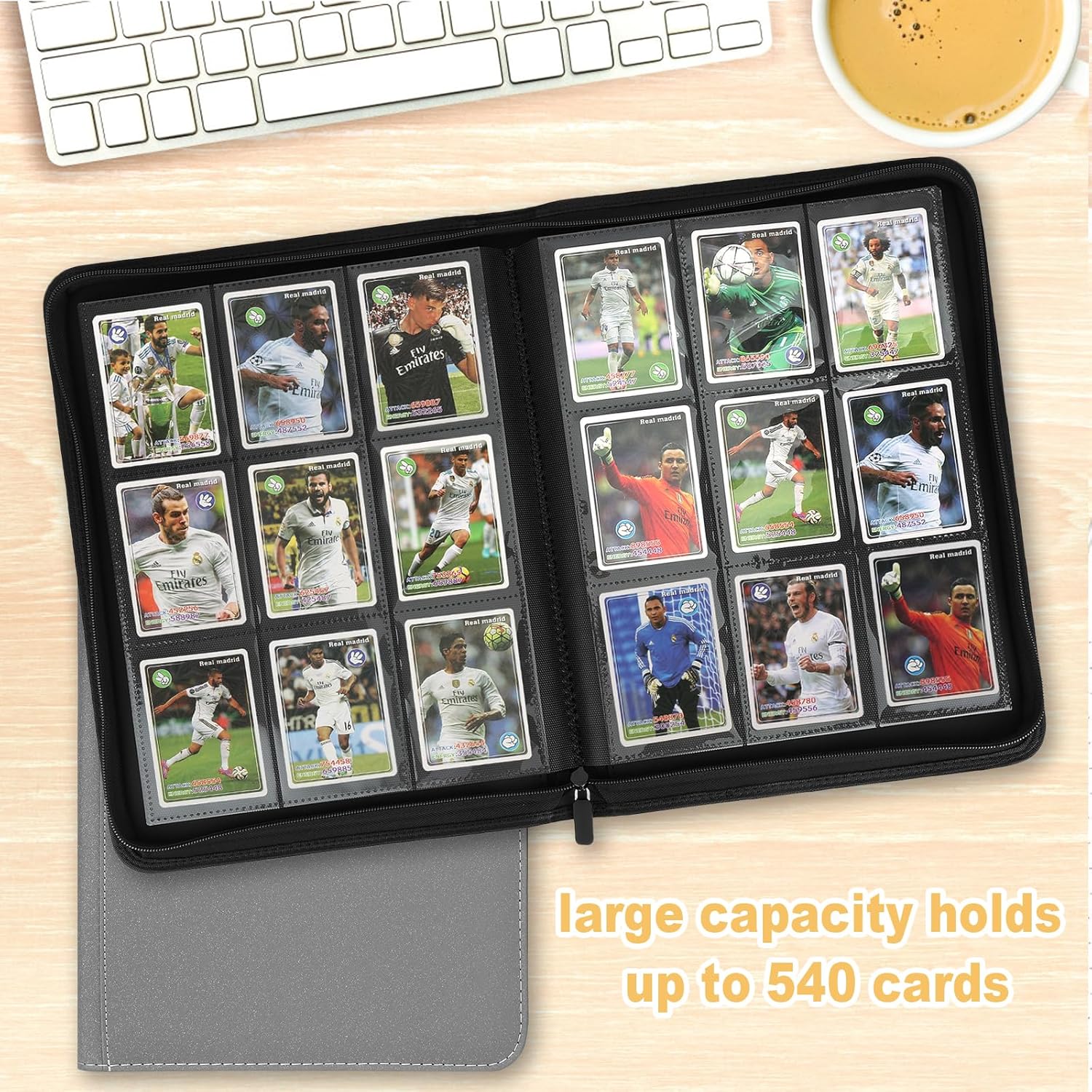 GERMUN Trading Card Binder 9 Pocket, 540 Pockets Card Binders, Card Collection Binder, Card Album Folder for MTG, TCG, Sports Cards, Game Cards (Grey)
