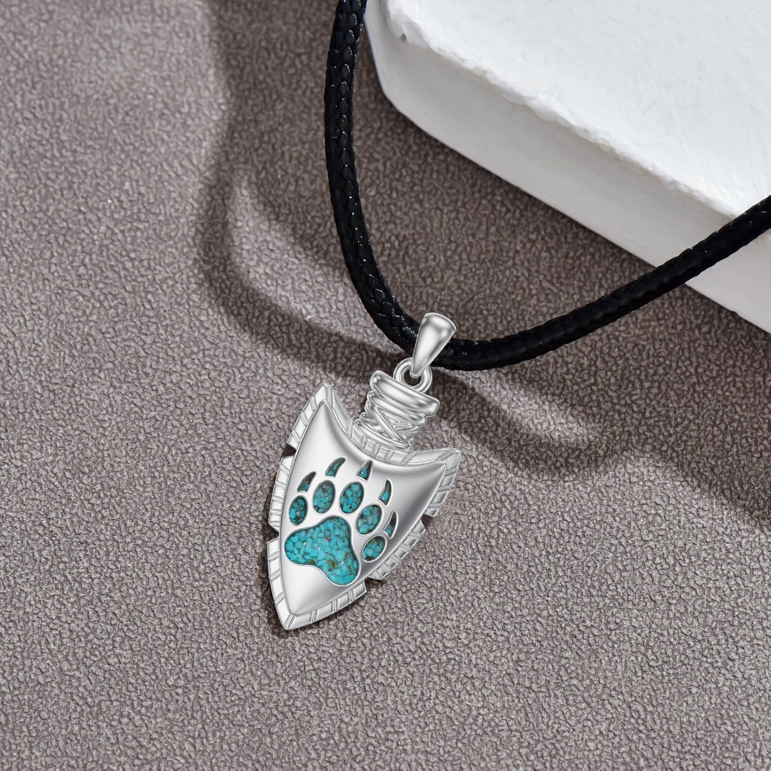 MONGAS Arrowhead Necklace 925 Sterling Silver Arrow head Pendant Necklace Paw Arrowhead Jewelry For Men Women - Image 4