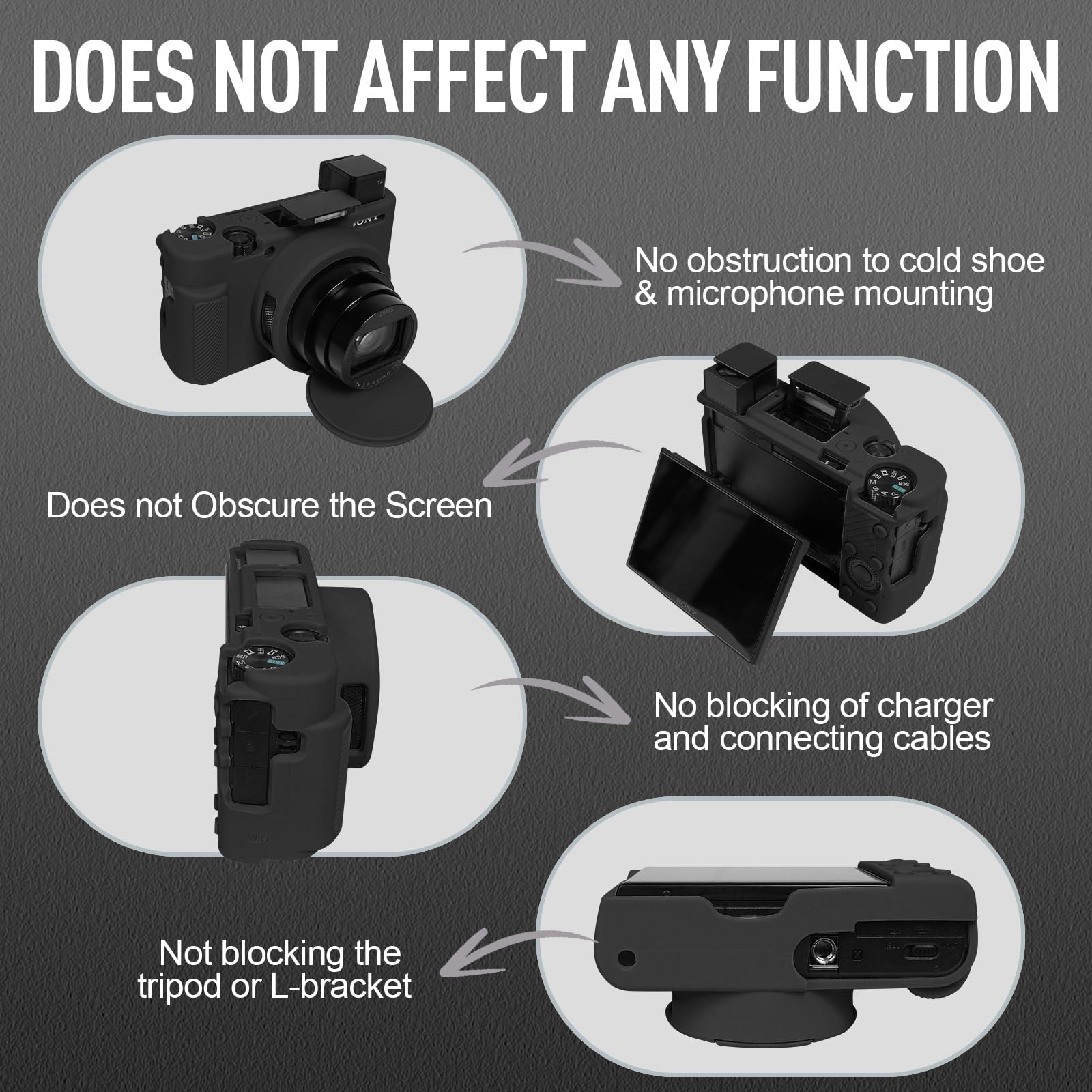 Étui Silicone Sony RX100 VII VI Protection Appareil Photo Coque Léger Noir