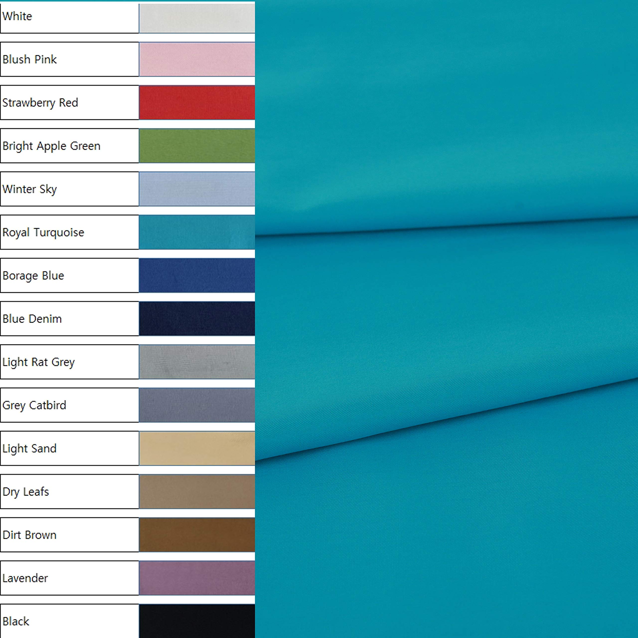 COTTONVILL 40COUNT Cotton Solid Fabric (3yard, 06-Royal Turquoise)