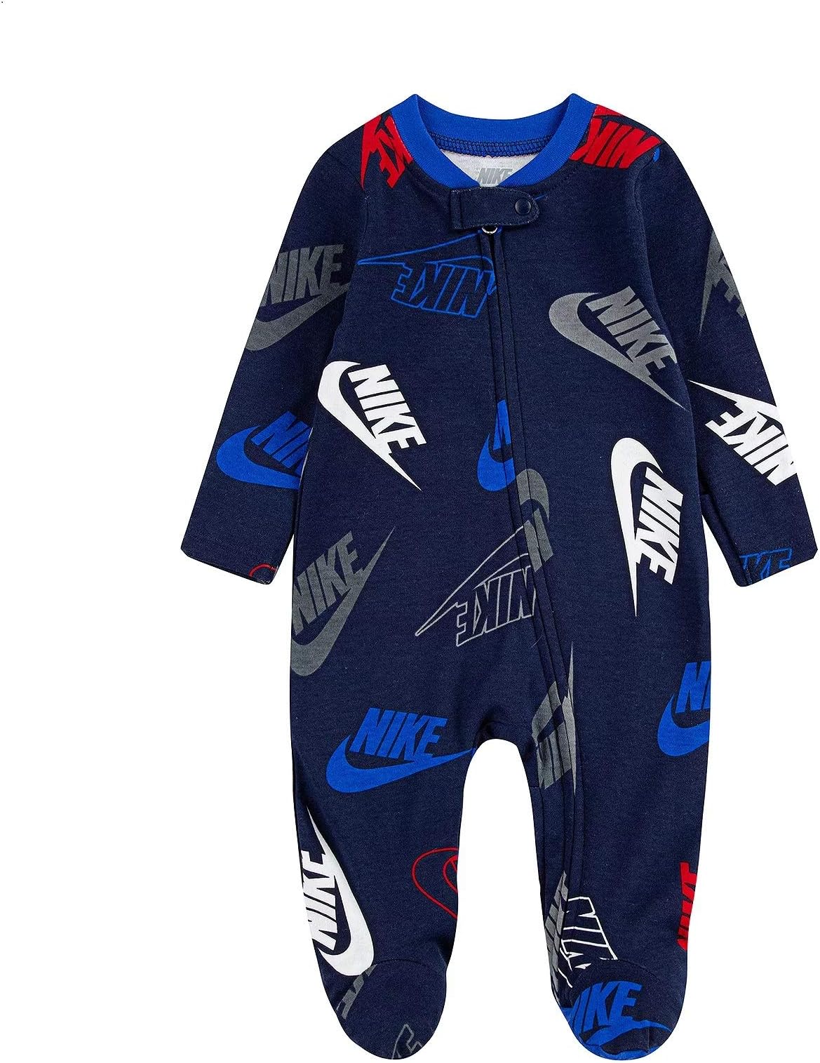 Kids Baby Girl's Sportswear All Over Print Smiley Long Sleeve Footed Coverall (Infant)