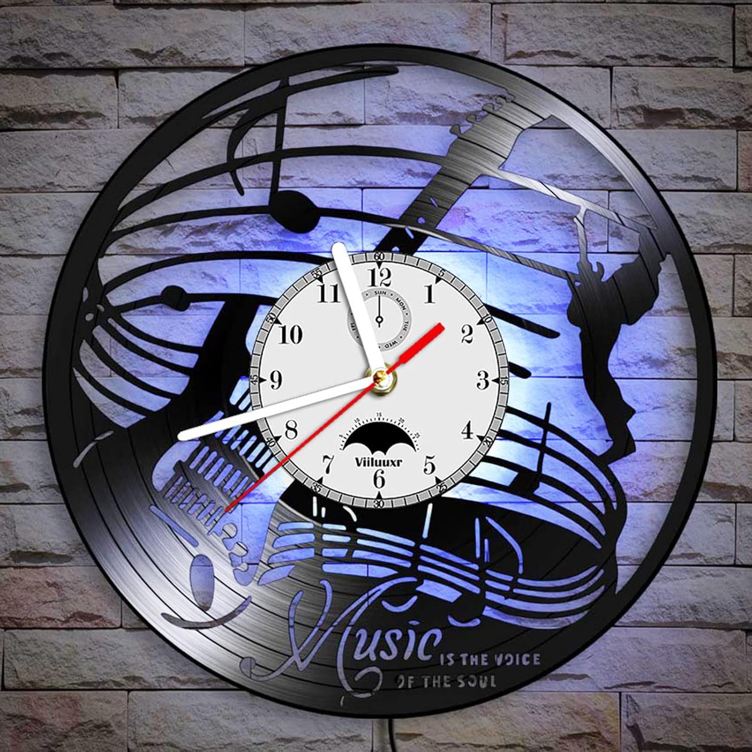 Amazon.com: Homie Bay Vintage LED Light Wall Clock Musical Instrument ...