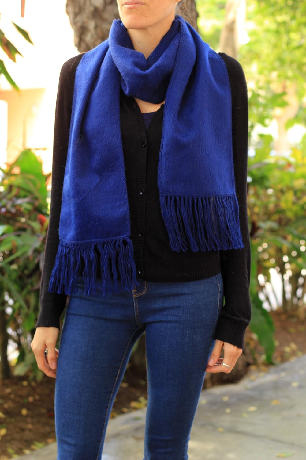 TINKUY PERU - Peruvian Alpaca Wool - Unisex Woven Fringes Brushed Scarf (9 x 74 inc), Unisex, One size - Image 2