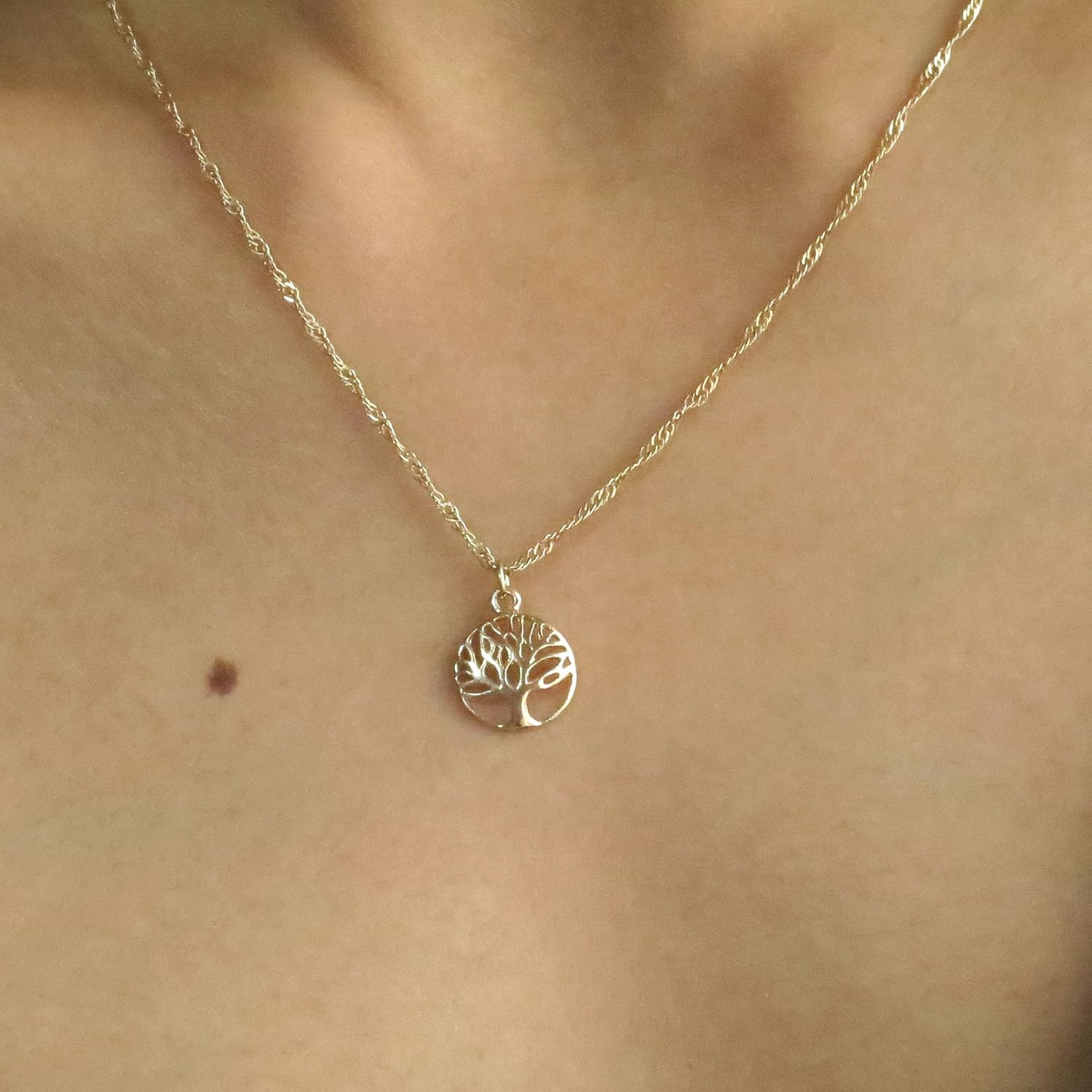 Tree of life necklace pendant, 14k Gold plating family tree pendant, Tree charm pendant - Image 5