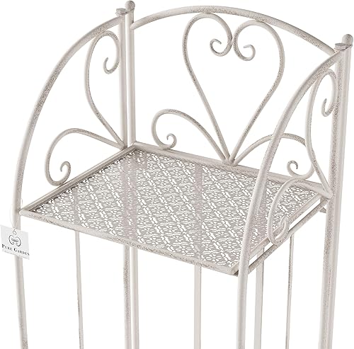 Miniatura 5 de Pure Garden - Soporte de hierro forjado para interiores o exteriores, diseño redondo de metal, accesorios decorativos para exhibición de plantas en