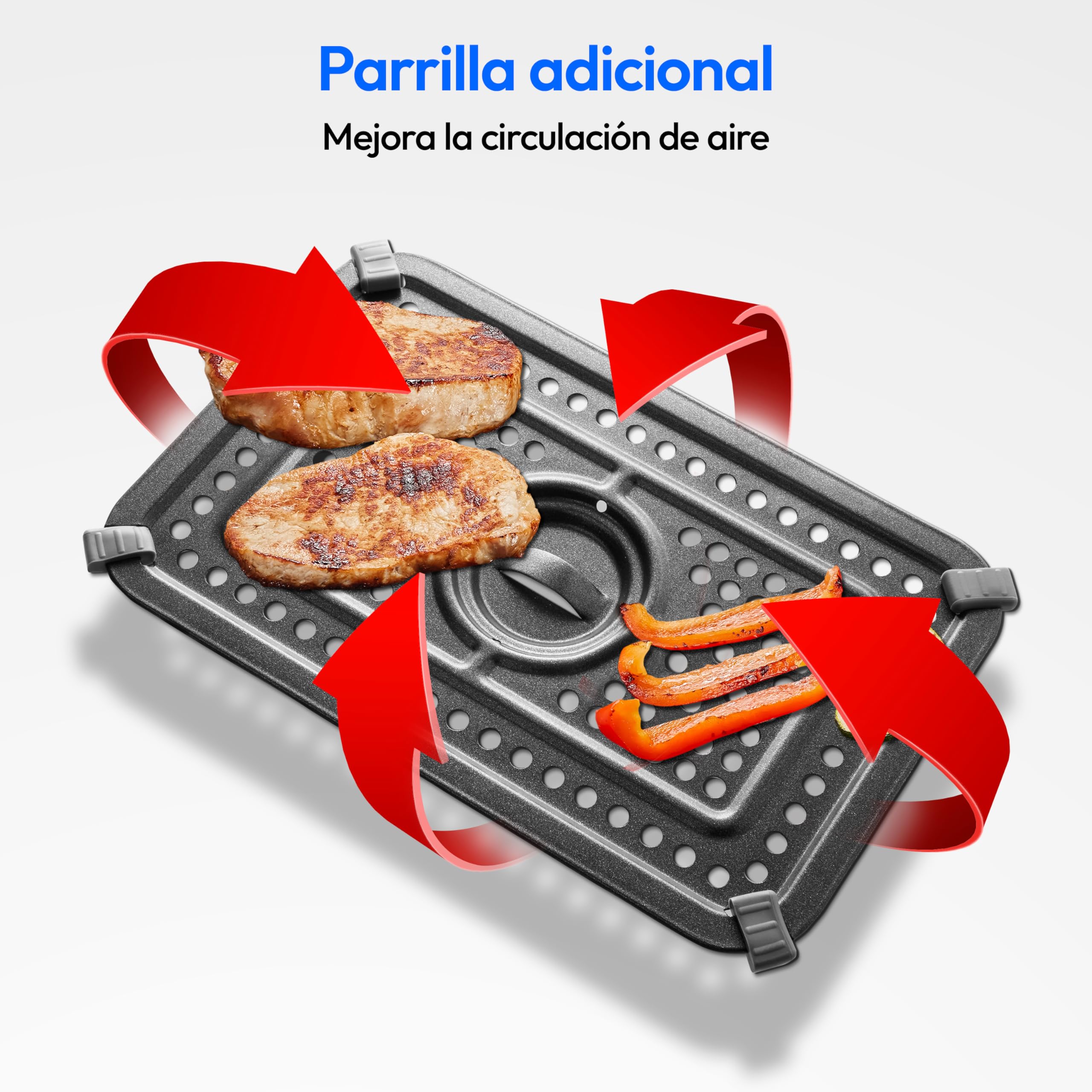 MEDION P20 XXL Freidora de Aire Doble Cesta MD11760 Blanco | 8,7 L, 2600 W, 10 Programas, 2 Cajones, Ventana, Air Fryer Dual XXL