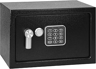 Tresor Für Zuhause - Elektronischer Code Safe Tresor Schwarz Aus Stahl Mit Schlüssel (Mittel)
