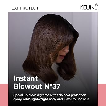 KEUNE Style Instant Blowout Heat Protectant Spray, 6.8 Fl Oz | Thermal Blow-Dry Accelerator Mist for Fine to Normal Hair, Adds Body & Luster with UV Protection, Shields to 446F