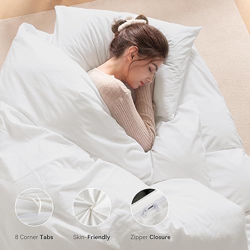 Miniatura 3 de Ventidora Juego de funda de edredón de 3 piezas, tamaño California King, 100% algodón orgánico lavado con textura de lino, juego de cama suave y