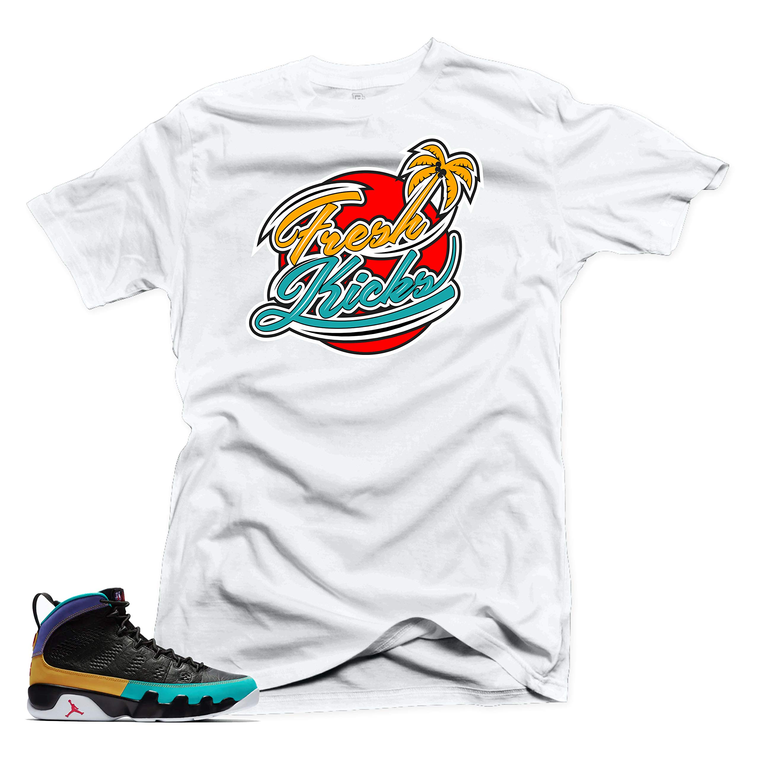 SNELOS Shirt to Match Jordan (Jordan 9 Dream it DOIT Fresh Kicks Shirt (White), S)