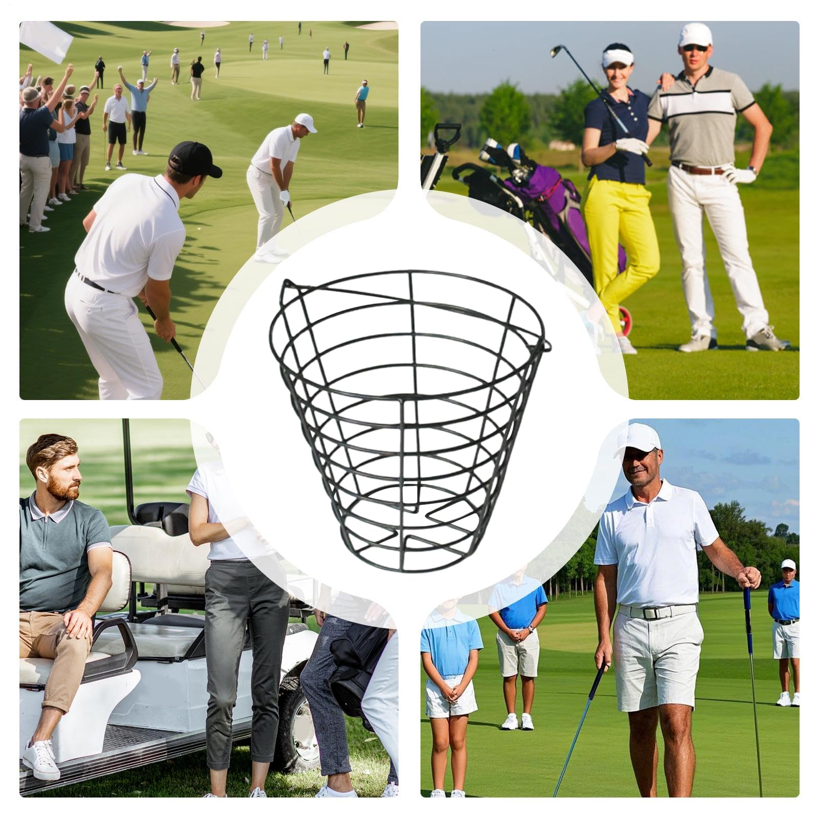 Generisch Golfkorb,Korb Für 100 Golfbälle | Großer Behälter Aus Draht, Organizer Für Zuhause, Golfplatz & Driving Range
