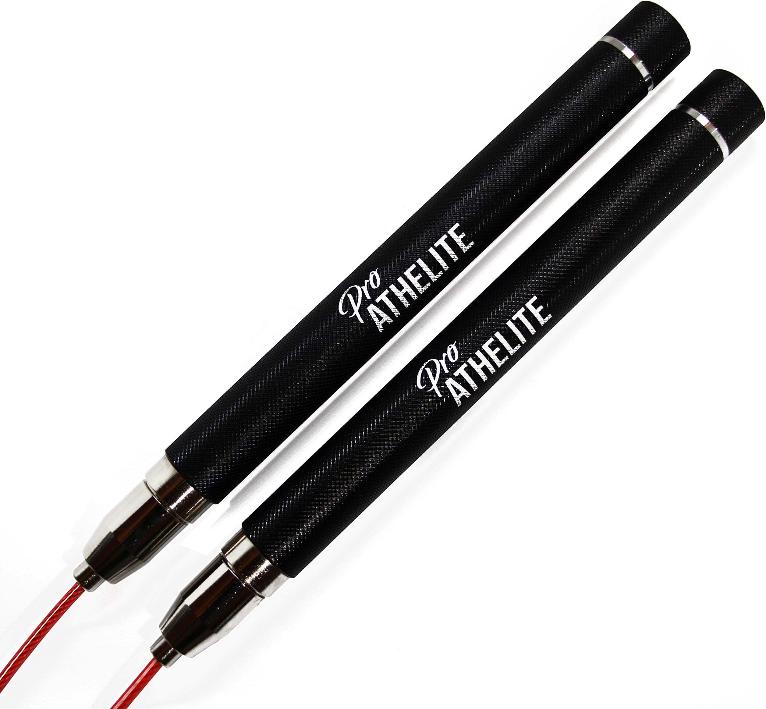 Proathelite Speed Rope – *SELF-LOCKING* Skipping Rope | Jump Rope – Aluminium Handles | Great for Fitness | Boxing | Crossfit | MMA | HIIT Cardio & Conditioning | Double Unders | 3m Rope & Spare Rope