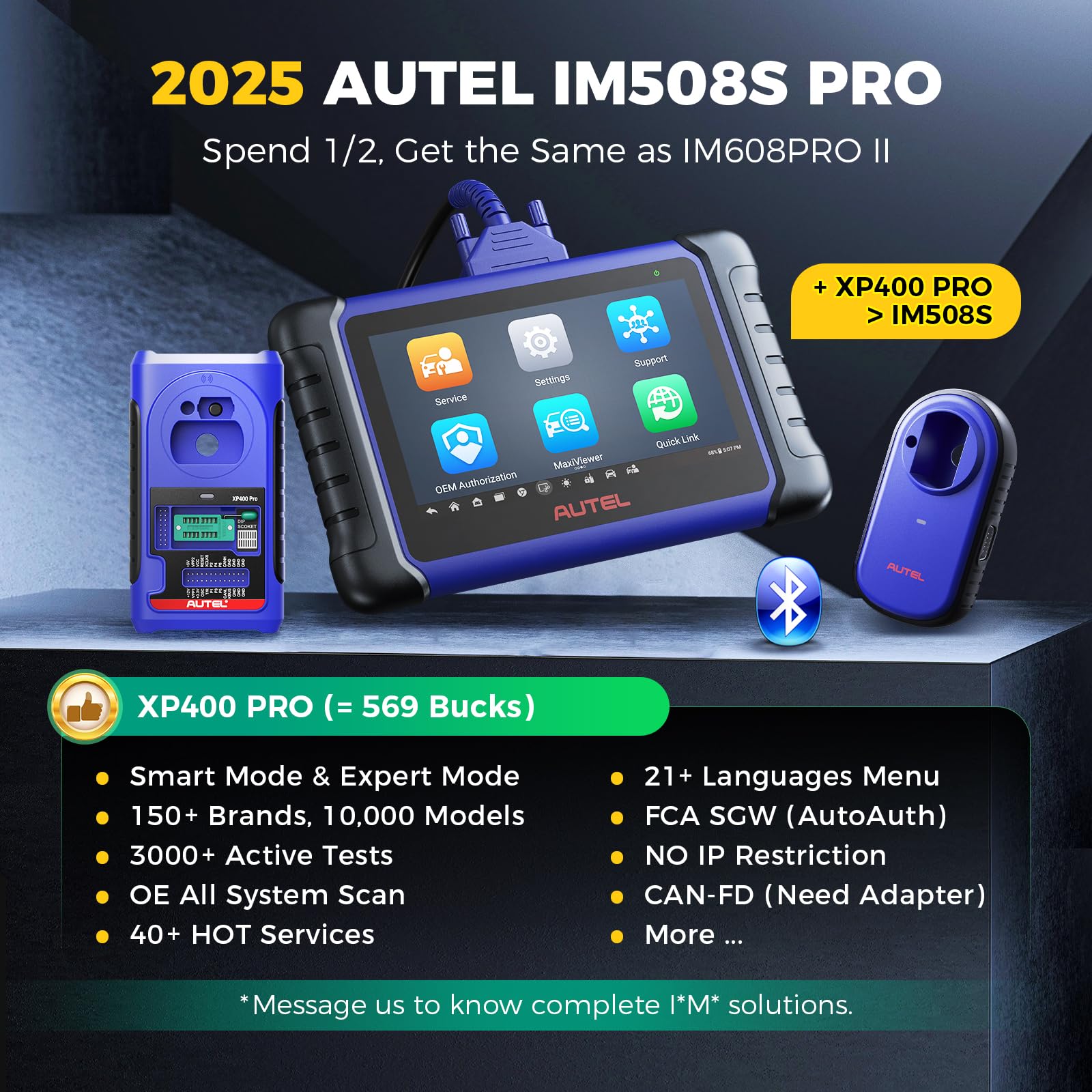 Autel MaxiIM IM508S PRO w/ XP400 PRO Scanner, 2025 Same as IM608 PRO II/ IM608S II, Up of IM508S IM508 IM608