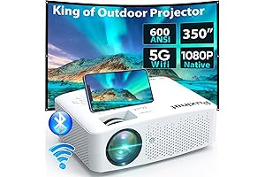 Groview High-Performance Native 1080P 19000 Lumens WiFi Projector for Outdoor Movie Entertainment...