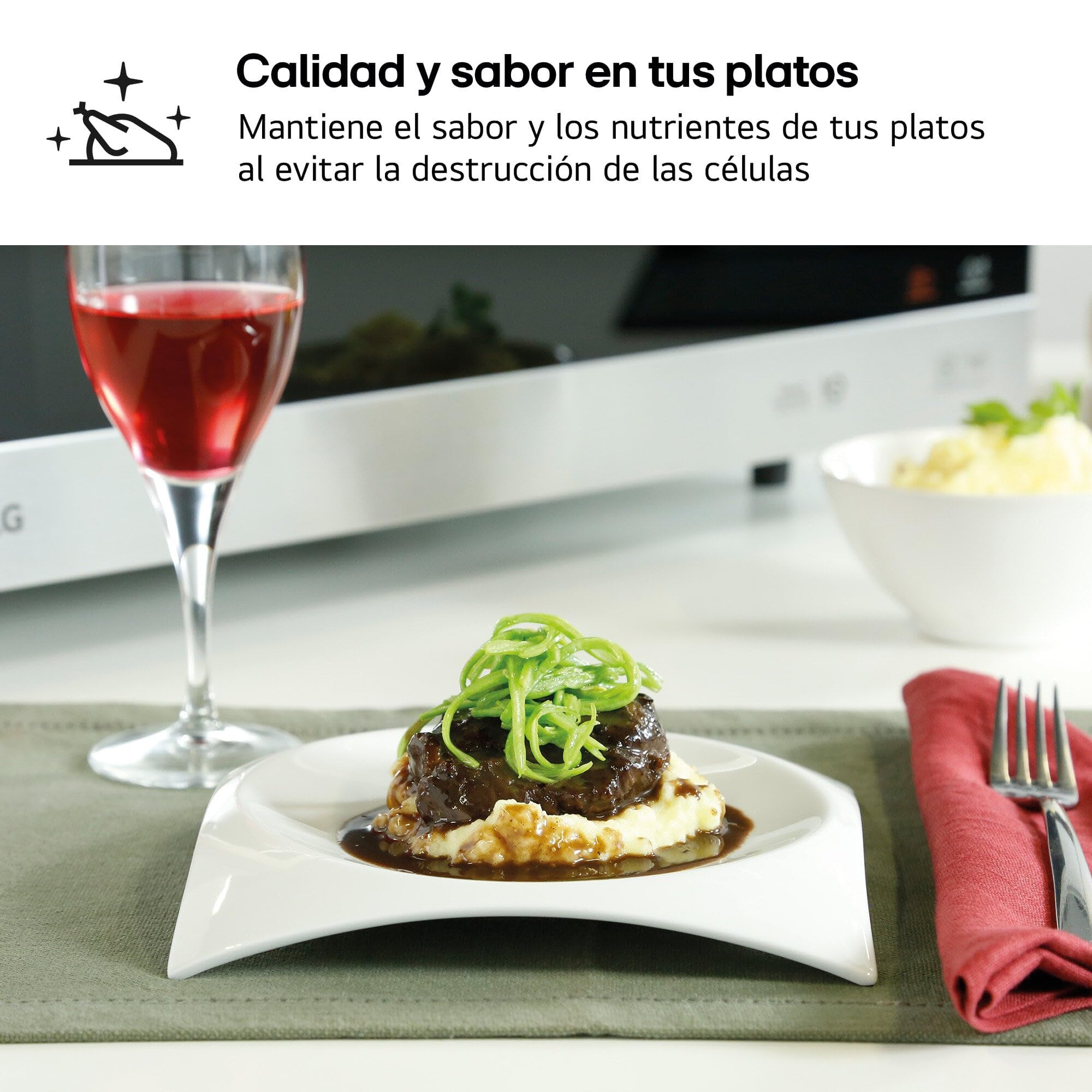 LG MJ3965BPS - Horno Microondas, 4 en 1, con Display Digital, de 39 Litros y 1100 W, Función Smart Inverter y EasyClean, Cocina Más Rápido, Mantiene Sabor, Color Negro
