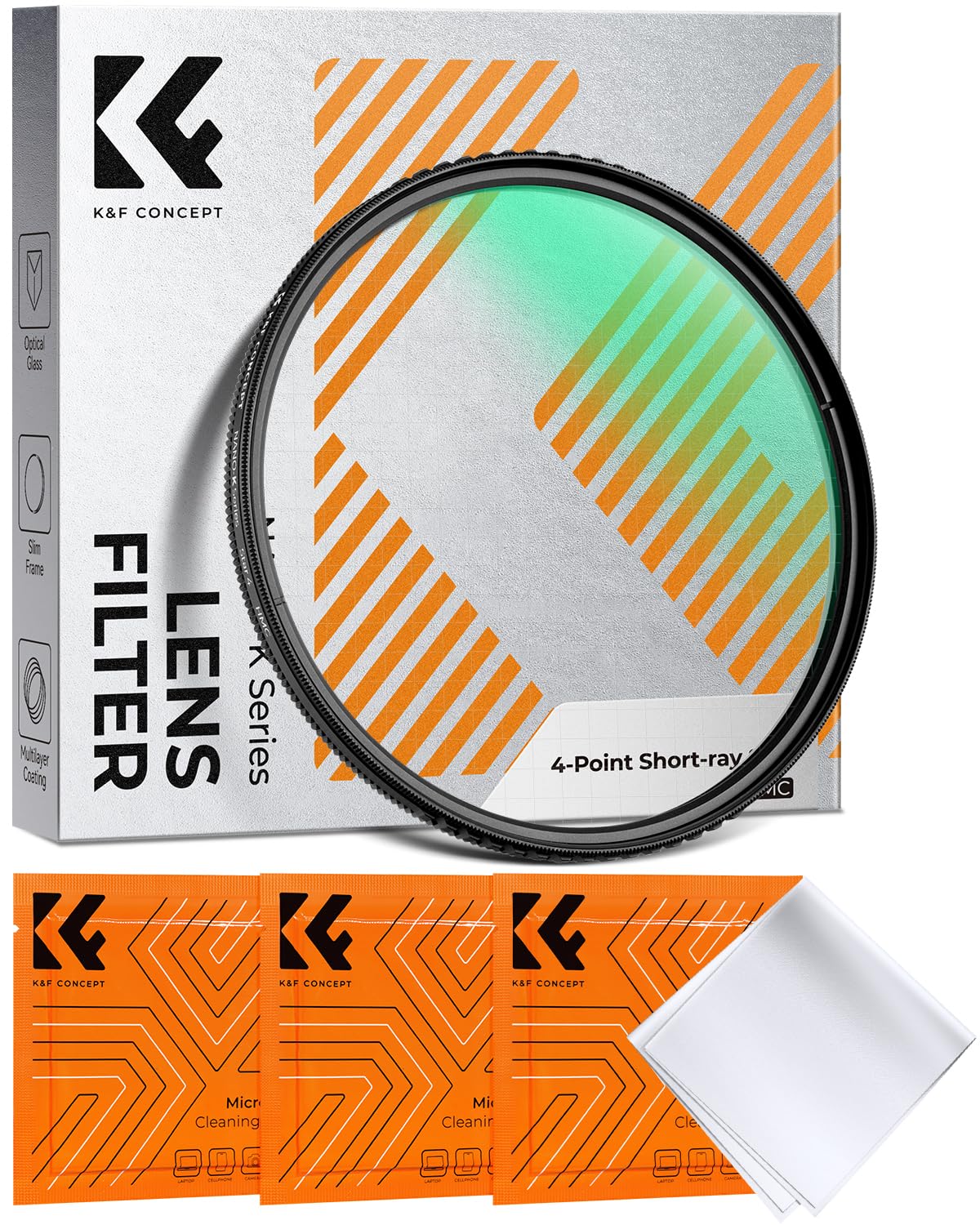 Filtr gwiezdny K&F CONCEPT 58 mm o krótkiej wiązce z 4 punktami szkła HD, specjalny filtr z efektem kamery (Nano-Clear)