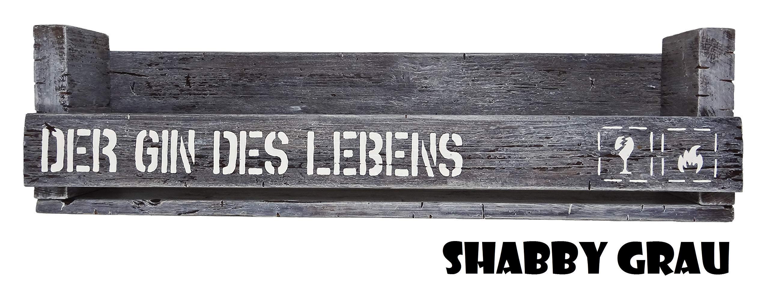 " Der Gin des Lebens " SHaBBY ViNTaGe PaLeTTeNReGaL (HxLxT: 23x8ox9,5cm) Wandbar Barelement Weinregal Flaschenhalter shabby vintage rustikal Flaschenregal personalisierbar