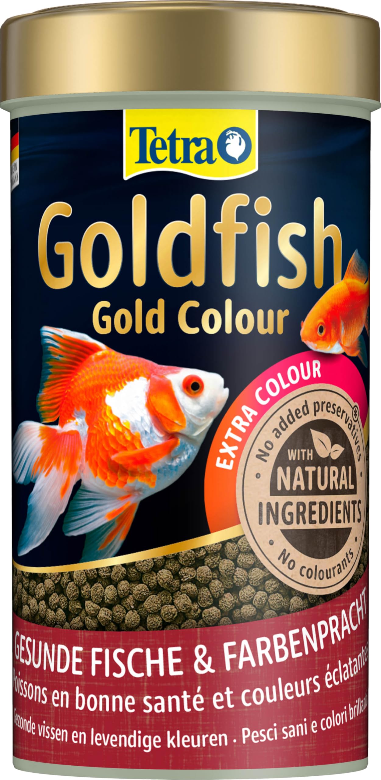 Tetra Goldfish Gold Colour - Premium Granulat-Fischfutter für alle Goldfische und andere Kaltwasserfische, 250 ml Dose