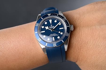 TUDOR ブラックベイ58 RUBBER B ネイビー ラバーベルト Tudor Black Bay 58 Rubber Strap - Tang Buckle Series by Rubber B