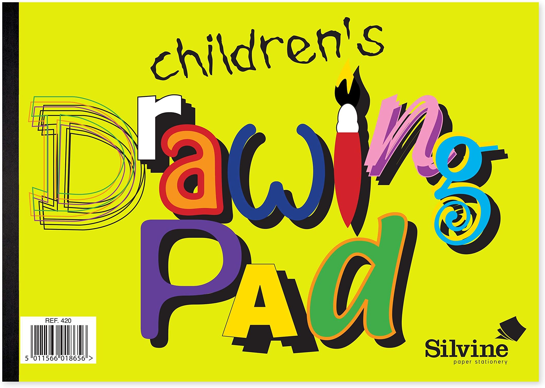 A4 Children's Value Drawing Pad. 20 Sheets of 80gsm Bulky Drawing Paper (210 x 297mm), Green, 420