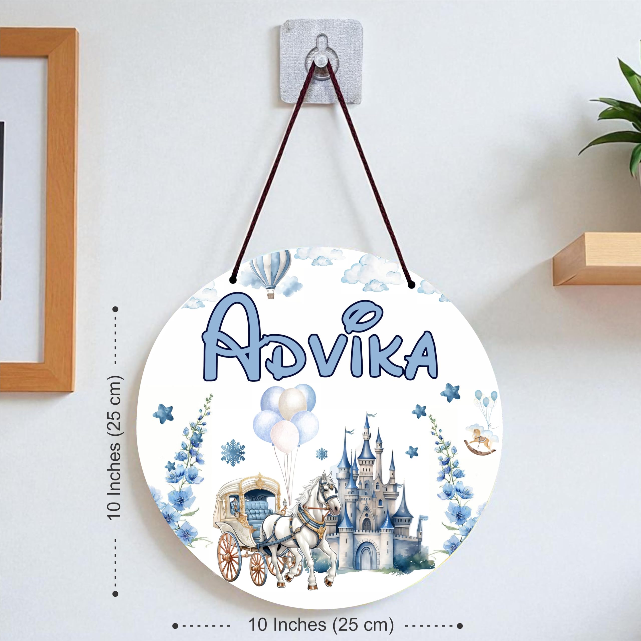 Goodi Cart Personalised Kids Name Plate for Door | Customised Baby Girl Name Sign Board | Princess Theme Kids Room Decor | Nursery Door Name Plate | Birthday Return Gift for Kids | Baby Room Decoration — Amazon image 5