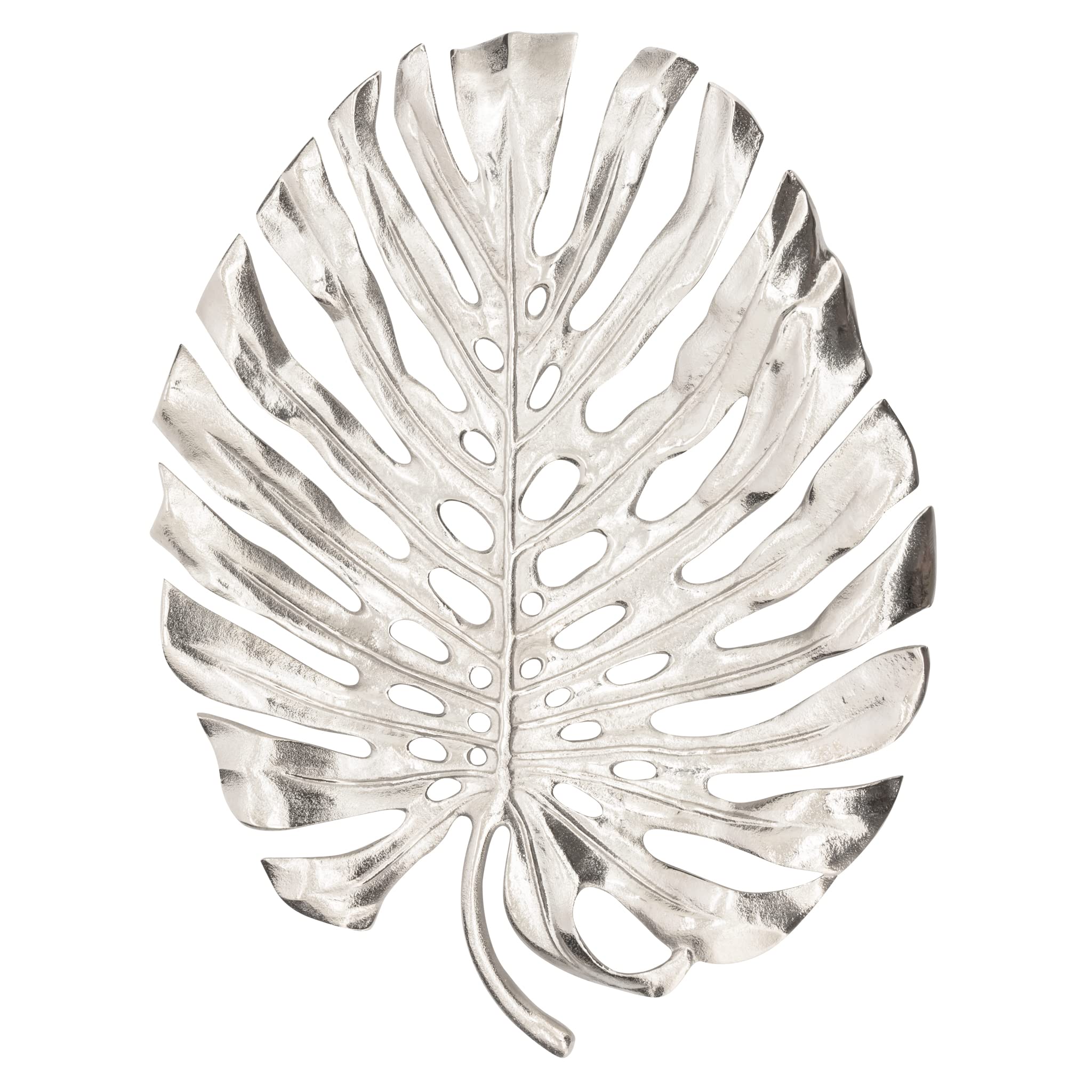 Torre & TagusLux Monstera Leaf Ni Pl 19" L Wall Platter - Silver