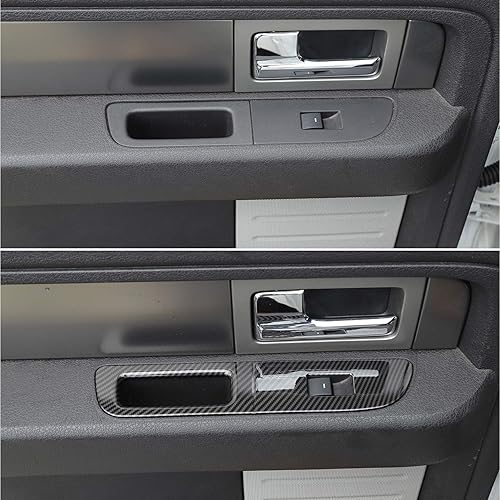 Miniatura 5 de Interruptor de elevalunas de coche Decoración del panel del marco de la cubierta del marco para Ford F150 2009-2014 (fibra de carbono)