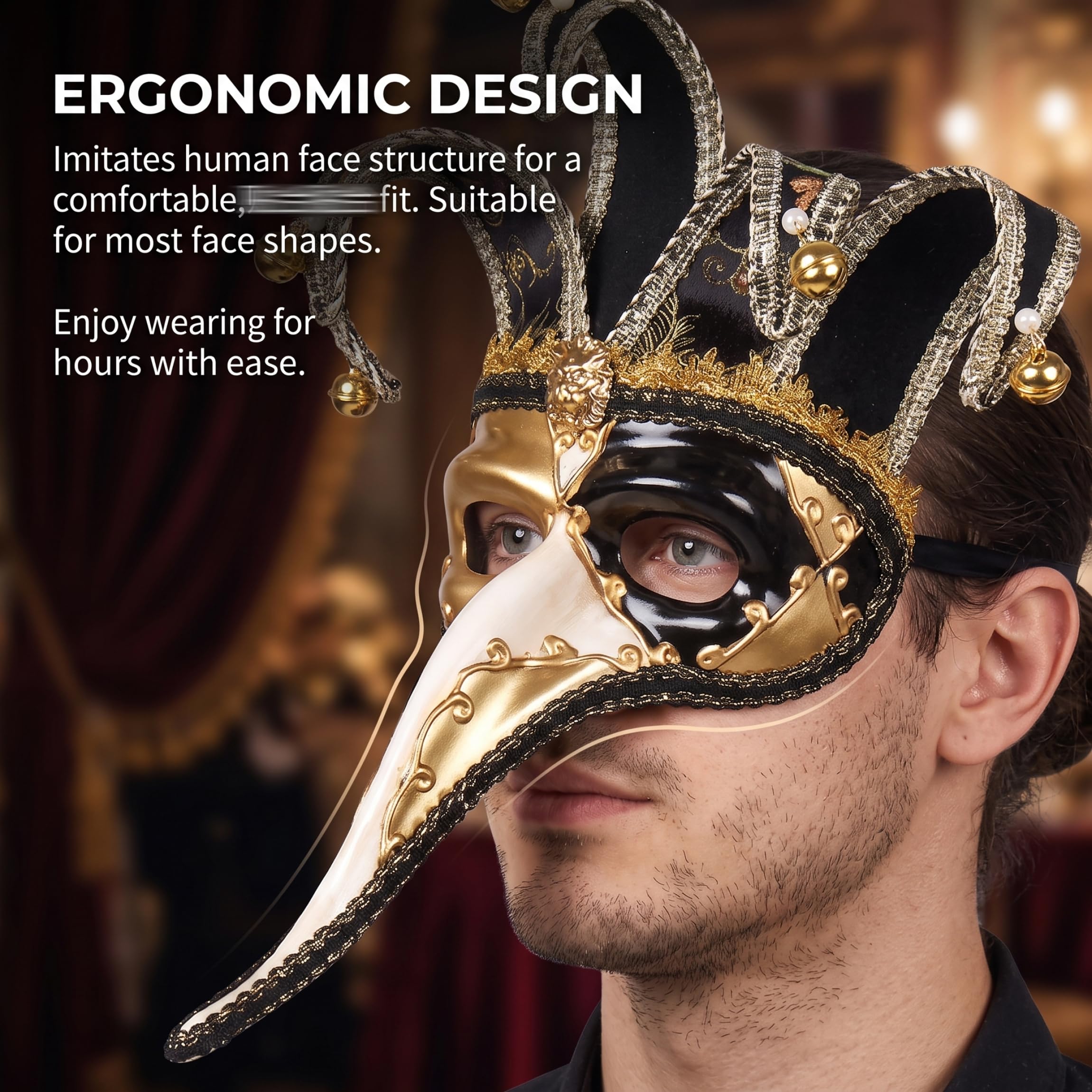 Maschera da giullare: maschere per travestimento con campana e pizzo