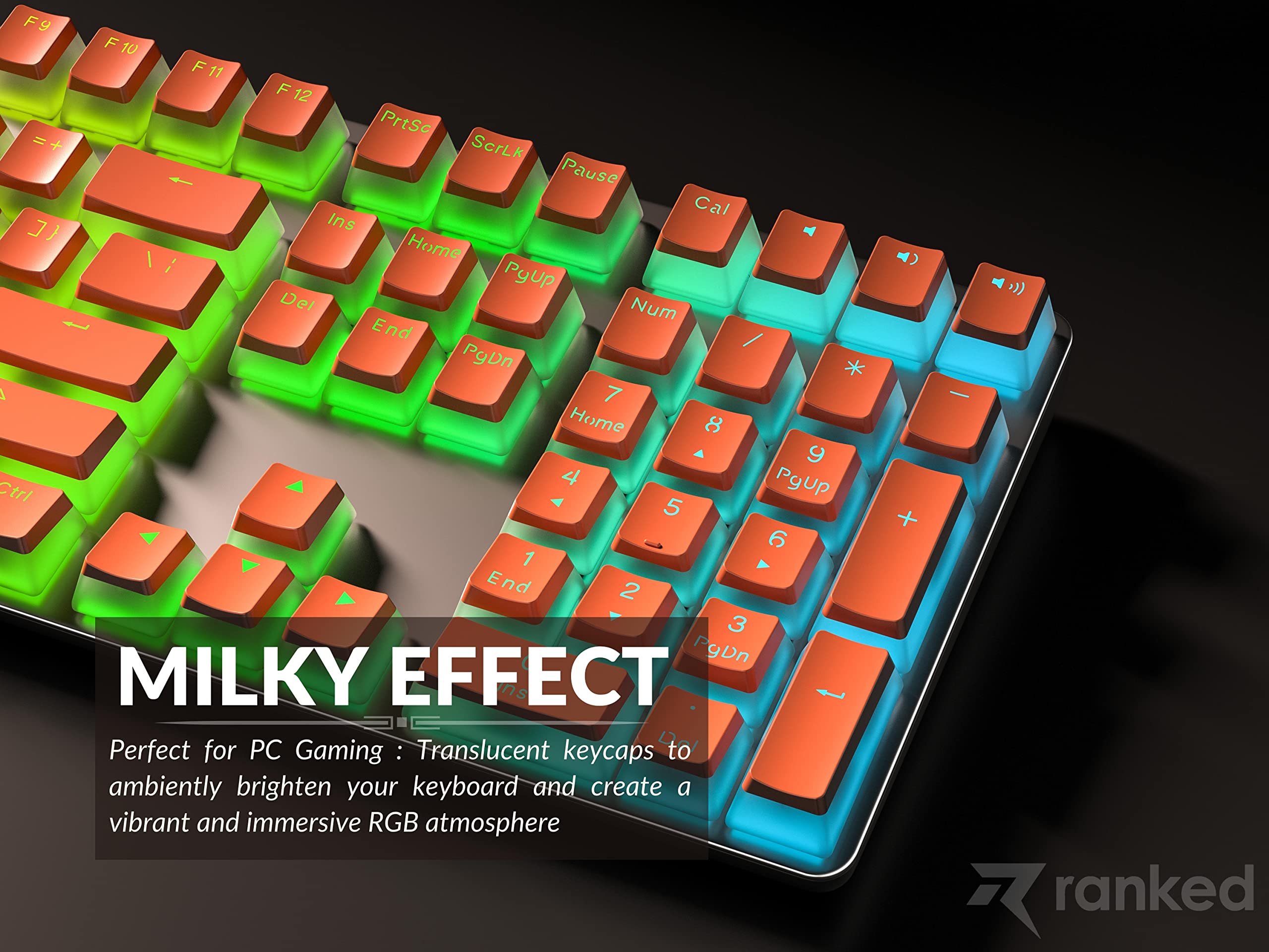 Ranked Pudding PBT Keycaps, Coral, 112 Keys - Image 4