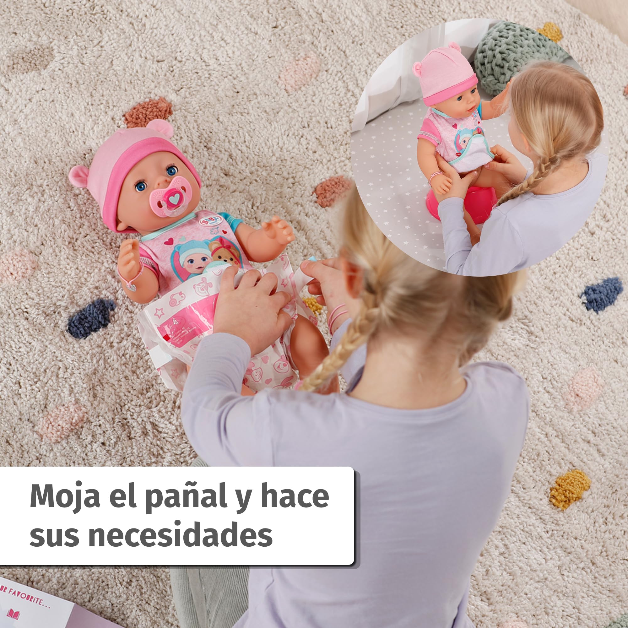 Baby Born Emma - Muñeca de 43 cm - 10 Funciones, Incluye Accesorios y Pelele - Funciona sin Pilas - Apto para niños a Partir de 3 años