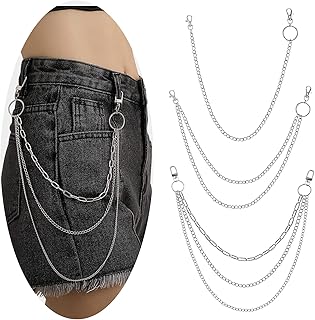 3 Jeans Chains Wallet Pants Chain Silver Pocket Punk Chain Hip Hop Rock Chains