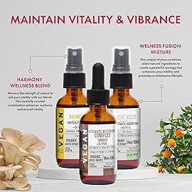GIVOL Digestive Harmony Bundle Liquid Vitamin Trio Mushroom Complex Lions Mane, Reishi, Maitake & Chaga, Zinc Picolinate & Bromelain | Non-GMO | Gluten Free | Sugar Free | 2 Fl Oz | 240 Days Supply