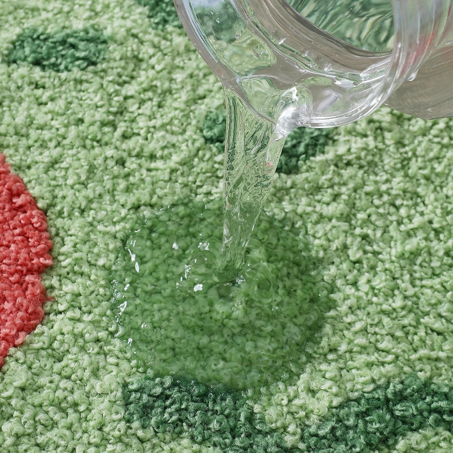 Ankah Bath Mat Cute Shower Rug, Luxury Shaggy High Absorbent and Anti Slip, Machine Washable Fit for Bathtub, Shower and Bath Room, 17.71"x 25.59", Flower Frog Flower Frog 1'6" x 2'2" (Rectangular) thumbnail 4