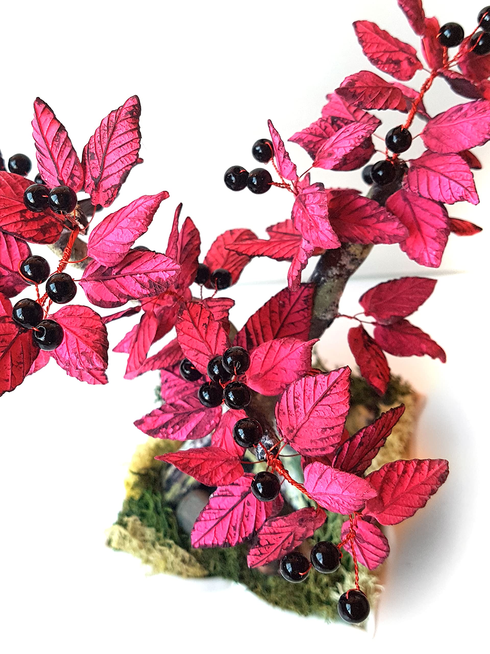 Bonsai Artesanal de Porcelana Fría - Árbol Decorativo Hecho a Mano - Escultura Botánica Zen - 19 cm de Alto