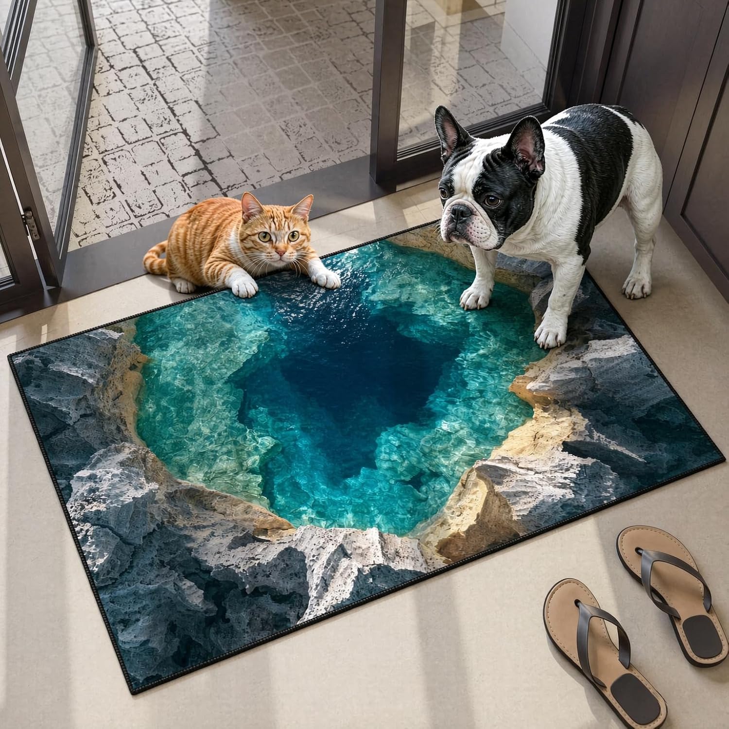 Amazon.com: DJNEAR Optical Illusion Area Rug 3x5 3D Ocean Cave Rug for ...