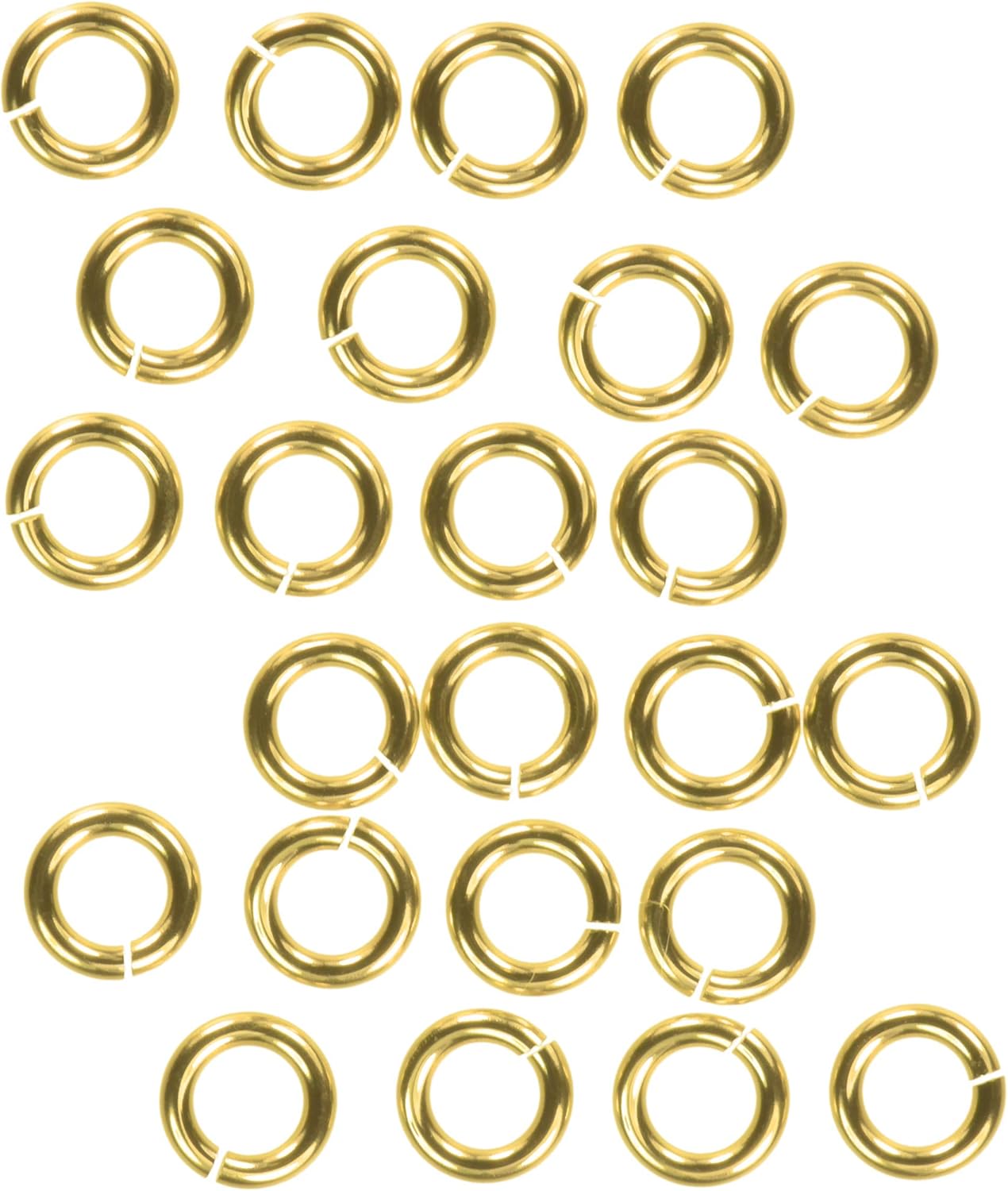 uGems 24 14K Gold Fill Click-Lock Jump Rings – 19 Gauge, 4.5mm OD, Secure Lock Mechanism, Pack of 24 – Ideal for Jewelry Making, Repairs & Crafting Projects – SKU: gf100-19ga-45mm