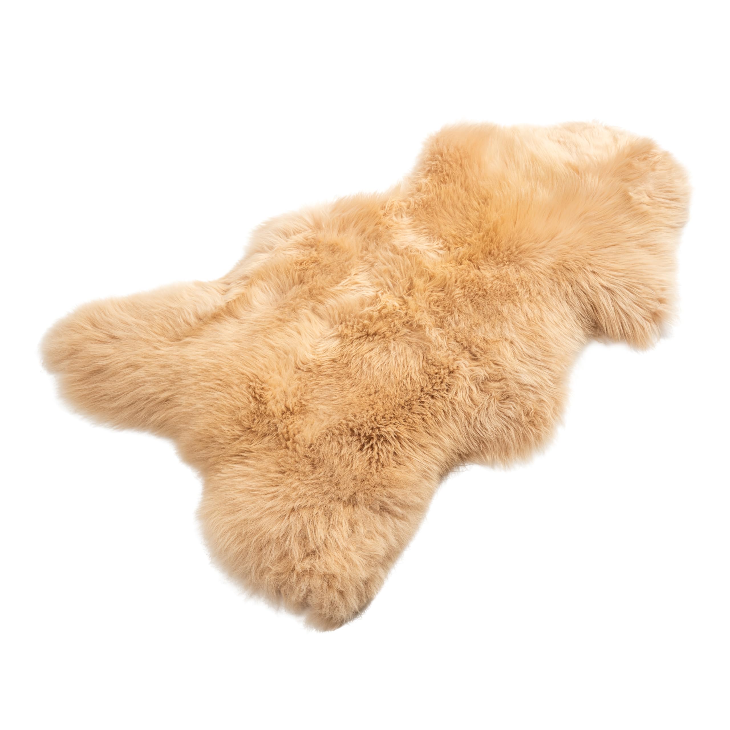 Peau de mouton mérinos véritable de qualité supérieure - 100-110 cm - Peau d'agneau véritable beige pêche - Pour chaise - Sans odeur - Alternative à la fourrure synthétique -