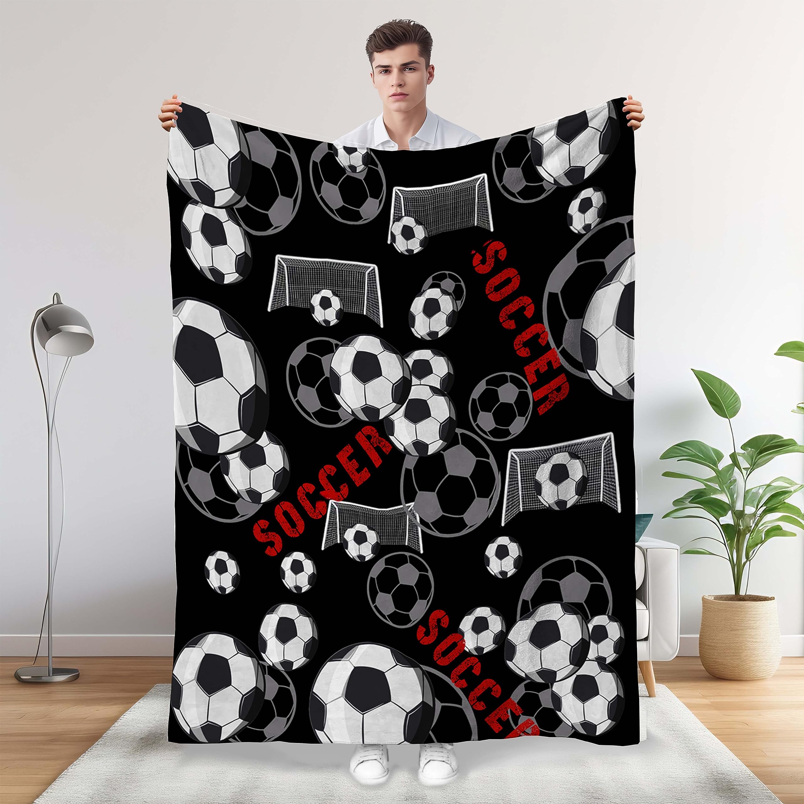 Fußballdecke Aus Anti-Pilling-Flanell – 127 X 101,6 Cm – Für Sofa, Bett, Picknick, Geschenk Für Fußballfans