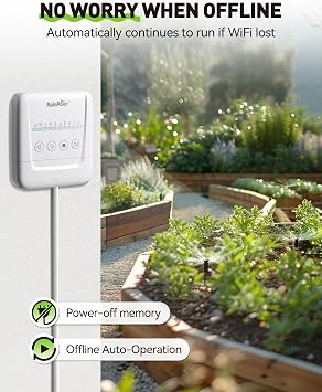 RAINPOINT Smart Sprinkler Controller, WiFi Sprinkler Controller 8 Zone-Local Weather Intelligence, Programmable Smart Irrigation System with APP Remote Control, Rain Skips, Rain Sensor Compatibility