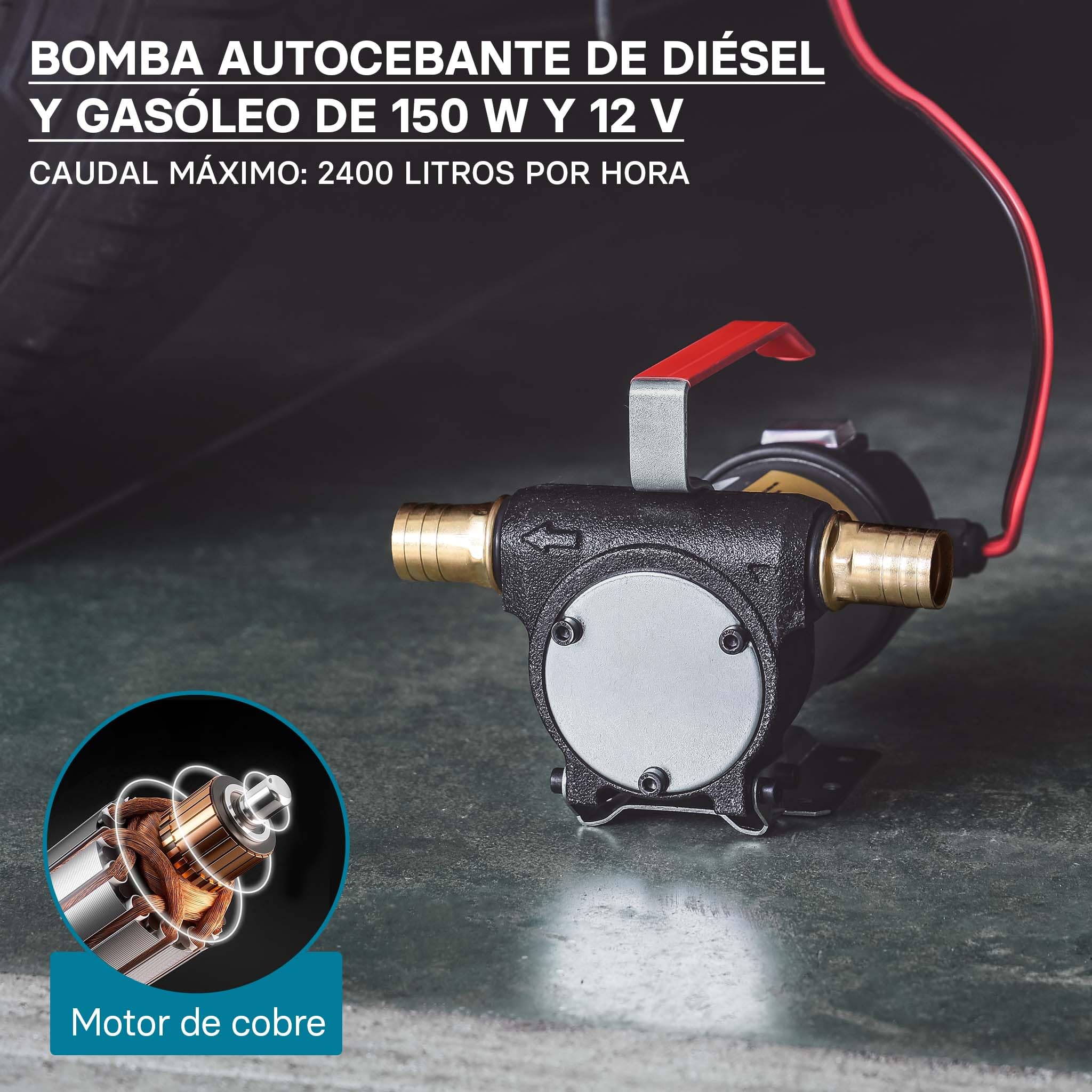 Bomba autoaspirante para bio diésel combustible aceite gasóleo 12V 150W 40l/min bomba de extracción