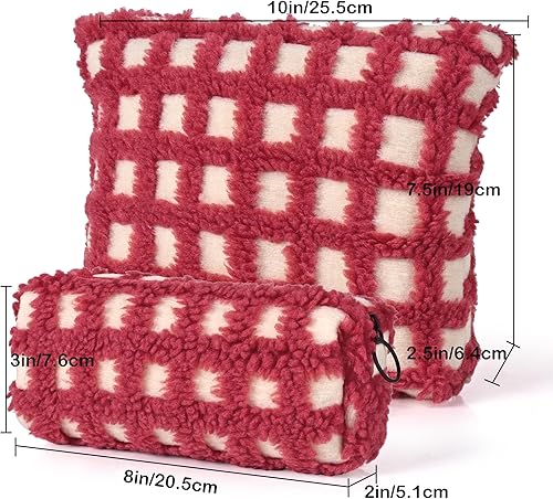 Miniatura 6 de Langthering Bolsa de maquillaje, bolsa de viaje grande y pequeña para todos tus artículos esenciales, 2 bolsas de maquillaje de estilo fresco y