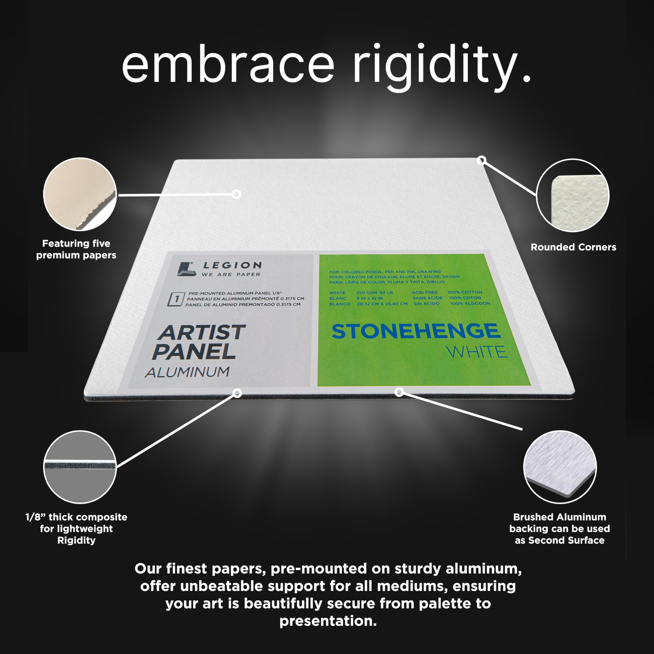 Stonehenge Pre-Mounted Aluminum Artist Panel 16"X20"-For Dry Media