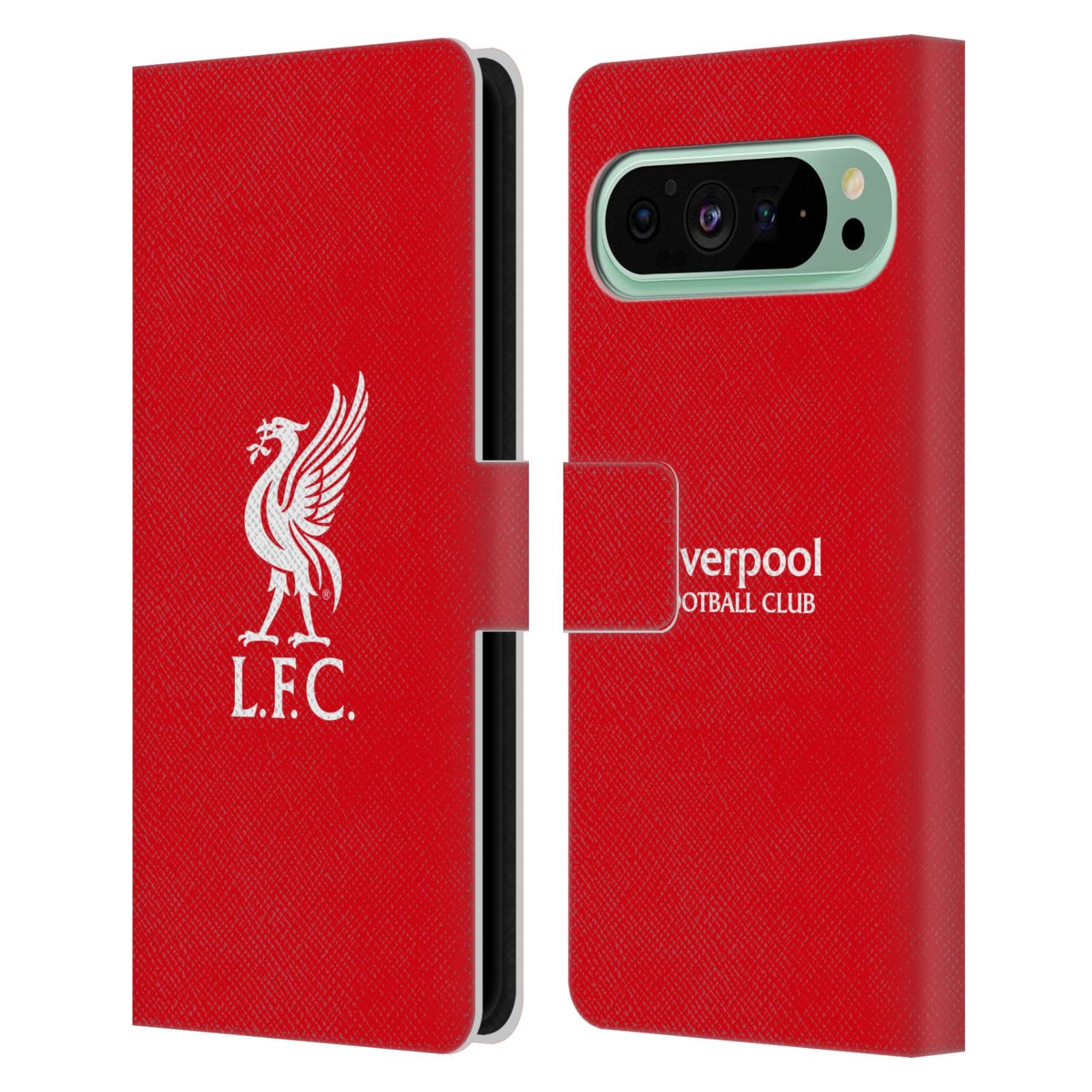 Head Case Designs Officially Licensed Liverpool Football Club White Logo In Red Liver Bird Leather Wallet Case Compatible With Google Pixel 9 Pro XL