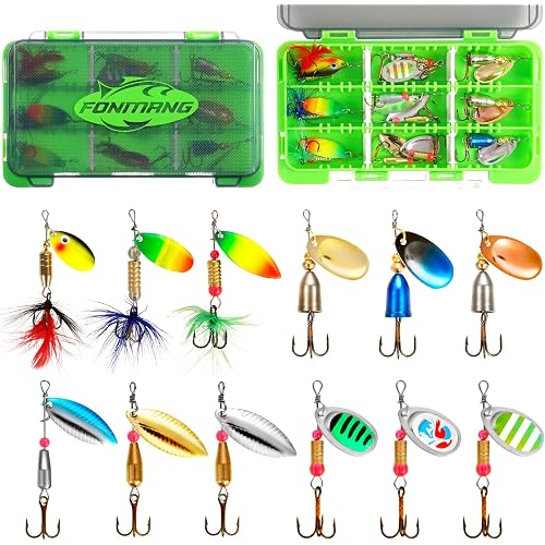 FONMANG Fishing Lure Spinner baits for Freshwater and Saltwater,2026 New Bass Trout Fishing Lures Also for Crappie Salmon Walleye Pike