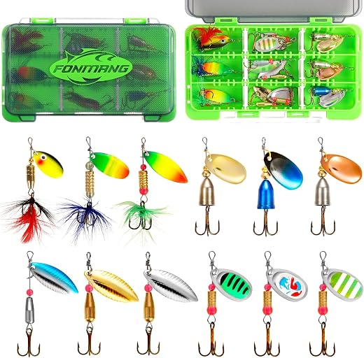 FONMANG Fishing Lure Spinner baits for Freshwater and Saltwater,2026 New Bass Trout Fishing Lures Also for Crappie Salmon Walleye Pike