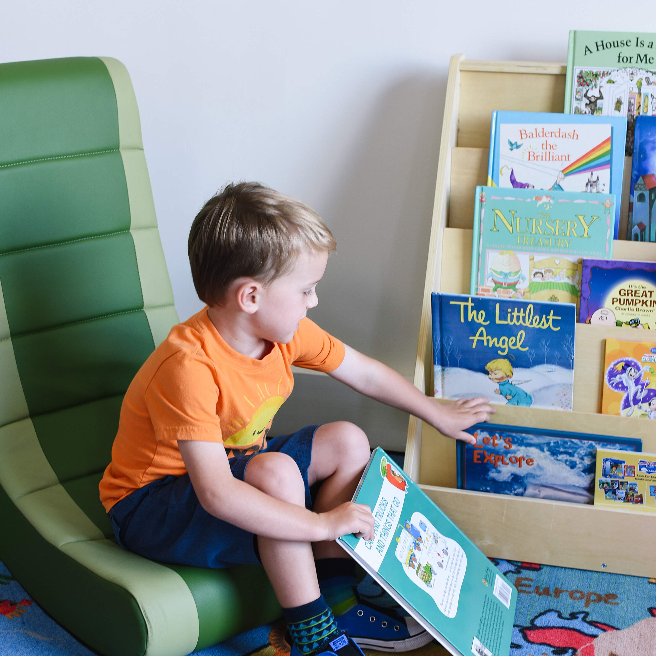 Carrello Portablocchi In Legno Di Betulla ECR4KIDS - Naturale, Compatto E Perfetto Per Aule E Camerette - 3