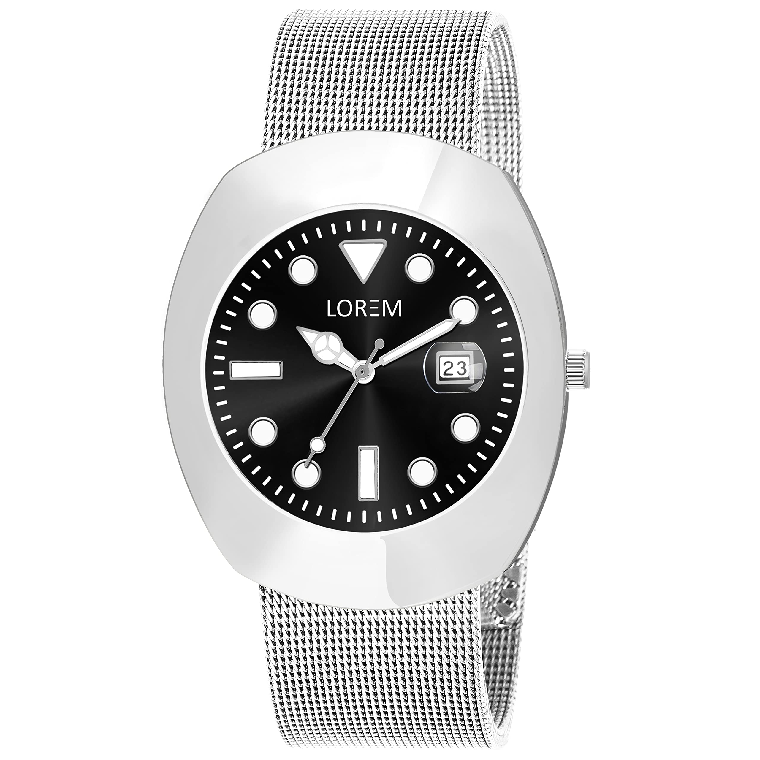 LOREM Silver Intermesh Stainless Steel Strap Analog Watch for Men LR141-UF (B0C5547TG4) Amazon Price History, Amazon Price Tracker