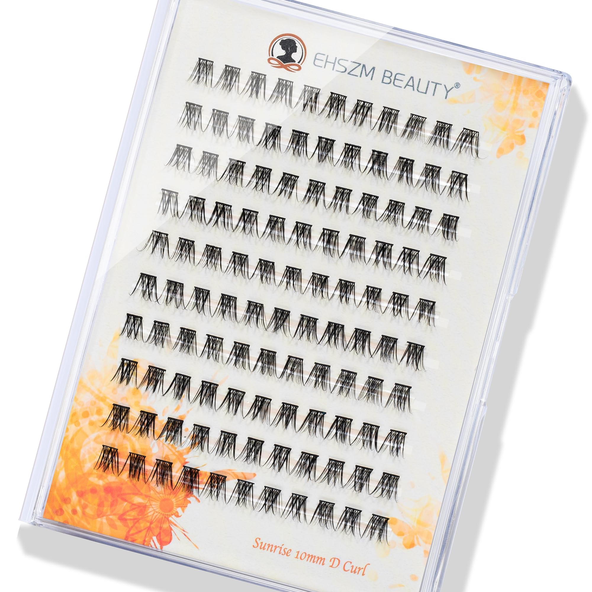Natural Wispy Eyelash Clusters, 10mm D-Curl Individual Lash Extensions Ultra Soft & Feathery Natural-Looking, Lightweight short lashes & Easy to Apply with Premium Effect [EHSZM Beauty]