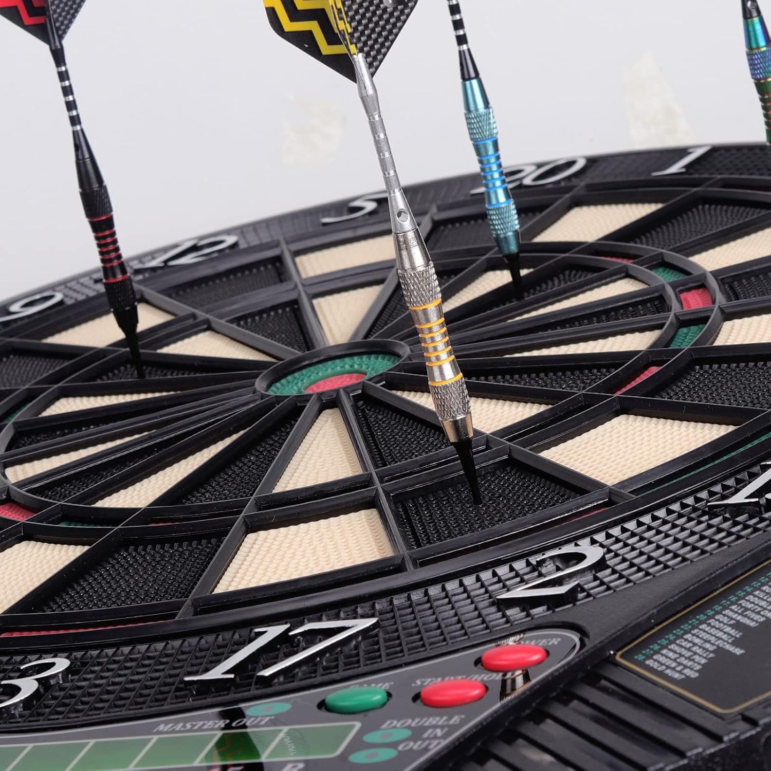 Turnart Electronic Dart Board - Dart Board Electronic Scoreboard for 16 Players - 6 Darts Plastic Tips 50 Soft Tips LED Display Power Adapter Throw Line