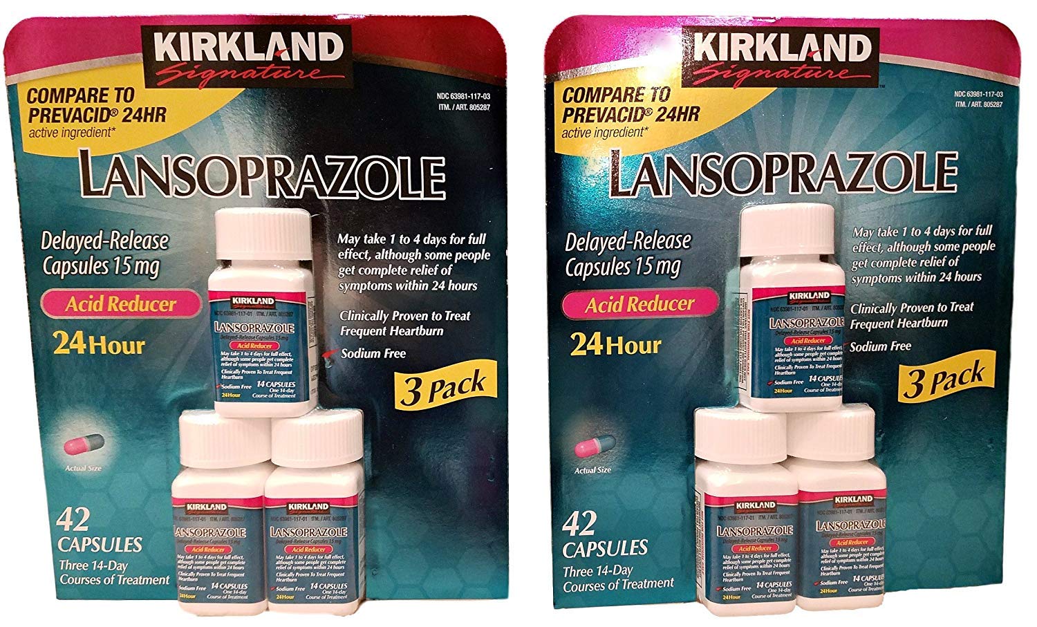 Kirkland Signature Lansoprazole 3 Pack Delayed-Release Total 84 Capsules